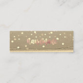 Carte De Visite Mini Kraft Rustique, Confetti Or, Fait main (Devant)