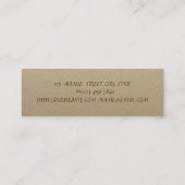 Carte De Visite Mini Kraft rustique, Confettis dorés , Cadre (Dos)