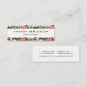 Carte De Visite Mini La ketmie tropicale fleurit le motif de rayures de (Devant / Derrière)