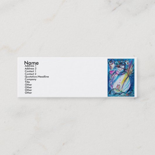 CARTE DE VISITE MINI LA NEIGE AVEC LA BOULE (Devant)