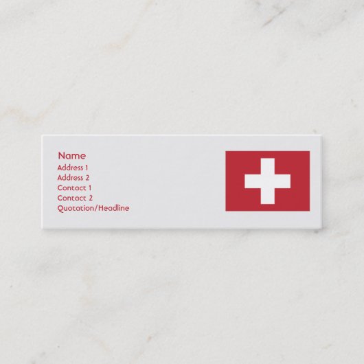 Carte De Visite Mini La Suisse - maigre (Devant)