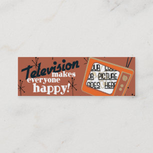 Carte De Visite Mini La Télévision Rend Tout Le Monde Heureux ! Cuivre 
