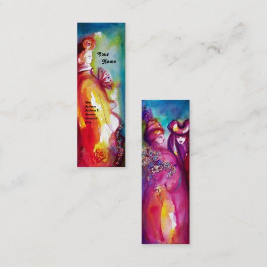 Carte De Visite Mini LA TROISIÈME MASQUE / Costume Designer, Artiste th (Devant / Derrière)