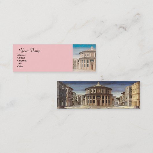 Carte De Visite Mini LA VILLE IDÉALE, Architecte Renaissance, Rose Bleu (Devant / Derrière)