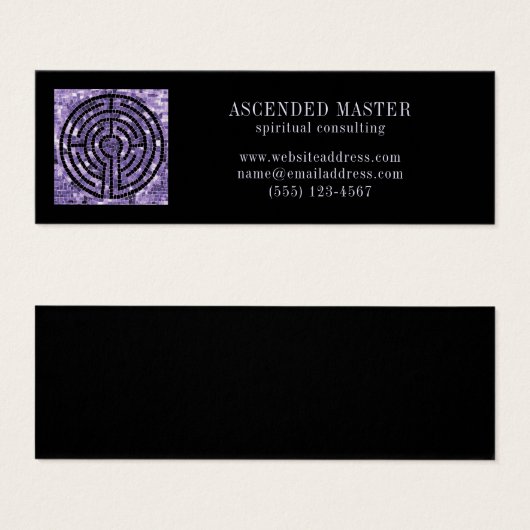 Carte de visite mini LABYRINTH VI - Noir (Devant & derrière)