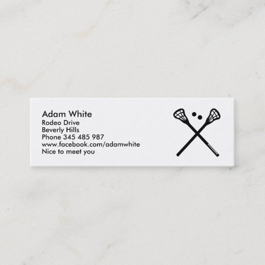 Carte De Visite Mini Lacrosse (Devant)