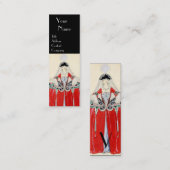 CARTE DE VISITE MINI LADINE EN MODE ROUGE COSTUME DESIGNER MAKEUP ARTIS (Devant / Derrière)