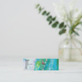 Carte De Visite Mini LADY BLUE MASK Venetian Masquerade Turquoise Épern (Debout devant)