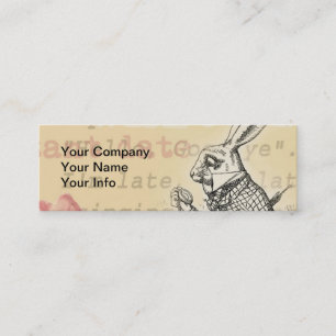 Carte De Visite Mini Lapin Blanc Aventures d'Alice au Pays des Merveill