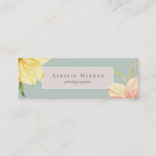 Carte De Visite Mini L'Aqua pâle rougissent aquarelle florale