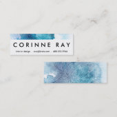 Carte De Visite Mini L'aquarelle ondule le pourpre de bleu d'océan (Devant / Derrière)