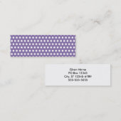 Carte De Visite Mini Lavande foncé à pois blancs (Devant / Derrière)
