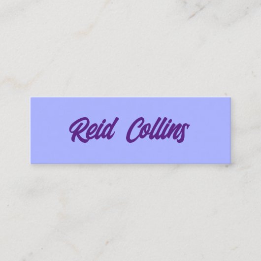 Carte De Visite Mini Lavande moderne et script en gras violet (Devant)