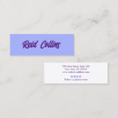 Carte De Visite Mini Lavande moderne et script en gras violet (Devant / Derrière)