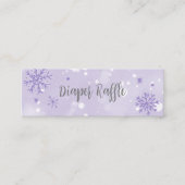 Carte De Visite Mini Lavender Snowflakes Baby shower Déchets Encl (Devant)