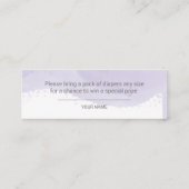 Carte De Visite Mini Lavender Snowflakes Baby shower Déchets Encl (Dos)