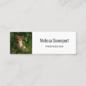 Carte De Visite Mini Le chou renard dans une forêt verte (Devant)