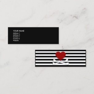 Carte De Visite Mini le coeur et les os croisés. (voir retour)