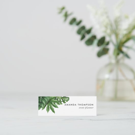 Carte De Visite Mini Le feuillage vert tropical (Debout devant)