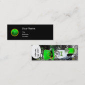 CARTE DE VISITE MINI LE JOUR DE SAINT PATRICK CAT WITH GREEN IRISH (Devant / Derrière)