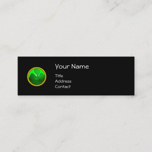 CARTE DE VISITE MINI LE JOUR DE SAINT PATRICK CAT WITH GREEN IRISH (Devant)