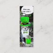 CARTE DE VISITE MINI LE JOUR DE SAINT PATRICK CAT WITH GREEN IRISH (Dos)
