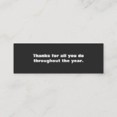 Carte De Visite Mini Le "Merci" offrent le cadeau d'appréciation (Dos)