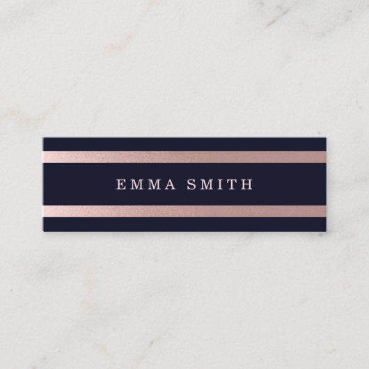 Carte De Visite Mini Le Rose moderne Gold Strike Blue Elegant Luxe (Devant)