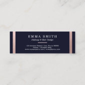 Carte De Visite Mini Le Rose moderne Gold Strike Blue Elegant Luxe (Dos)