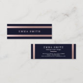 Carte De Visite Mini Le Rose moderne Gold Strike Blue Elegant Luxe (Devant / Derrière)