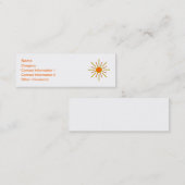 Carte De Visite Mini Le soleil d'été. Jaune et orange (Devant / Derrière)