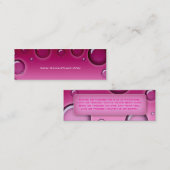 Carte De Visite Mini Le spa de signet de salon bouillonne rose (Devant / Derrière)