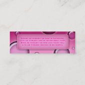 Carte De Visite Mini Le spa de signet de salon bouillonne rose (Dos)