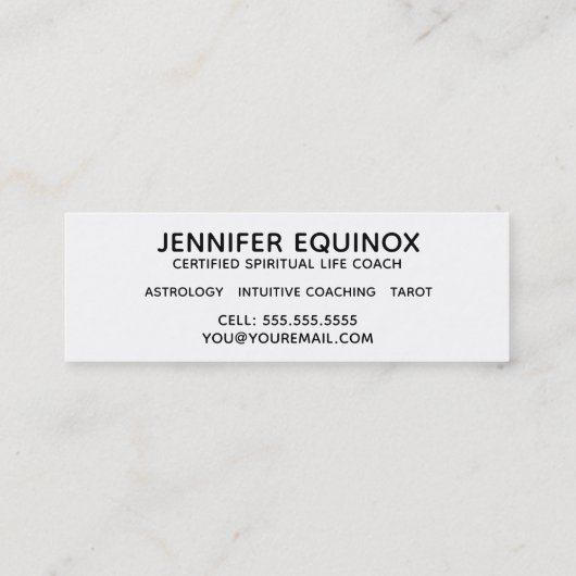 Carte De Visite Mini Lecteur de Tarot d'astrologue de Phases Lune (Dos)