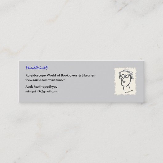 Carte De Visite Mini Lecture-Penser-pièce de signet (Devant)