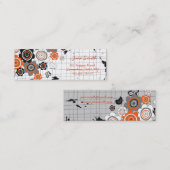 Carte De Visite Mini L'encre grunge de poussins de fleurs d'orange (Devant / Derrière)