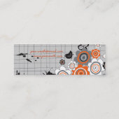 Carte De Visite Mini L'encre grunge de poussins de fleurs d'orange (Dos)