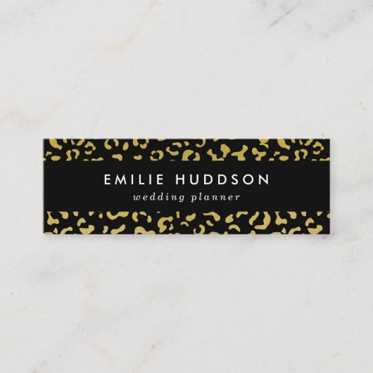 Carte De Visite Mini Leopard d'or, Parties scintillant d'or, Motif de l (Devant)