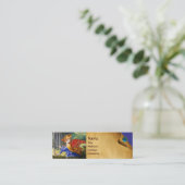 Carte De Visite Mini Les anges rassemblent les fleurs dans un paysage c (Debout devant)