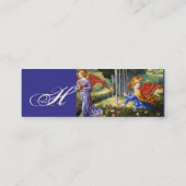 Carte De Visite Mini Les anges rassemblent les fleurs dans un paysage c (Dos)