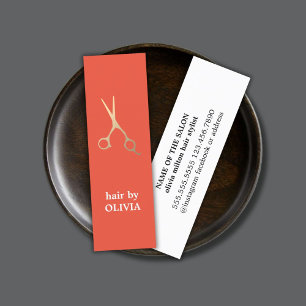 Carte De Visite Mini Les cheveux scissés d'or des Faux rouges orange m