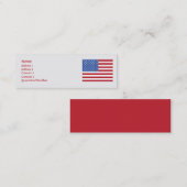 Carte De Visite Mini Les Etats-Unis - maigres (Devant / Derrière)