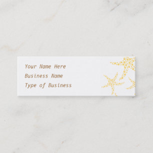 Carte De Visite Mini Les étoiles de mer modèlent dans jaune et le blanc