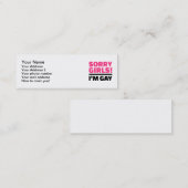 Carte De Visite Mini Les filles désolées je suis gai (Devant / Derrière)