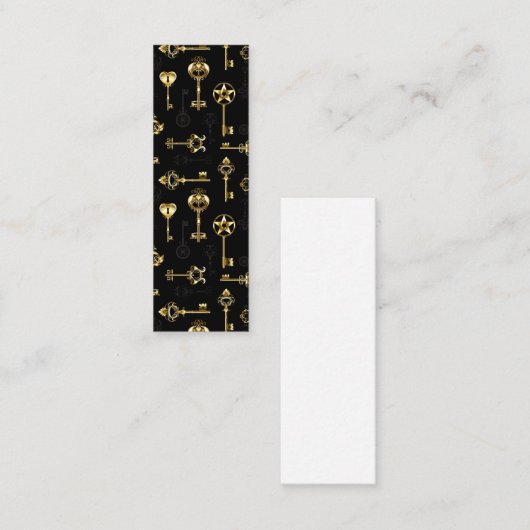 Carte De Visite Mini Les Patters de Seamless avec Golden Keys (Devant / Derrière)