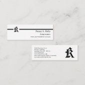 Carte De Visite Mini Lettre gothique "K" Classique Anglais Initiale (Devant / Derrière)