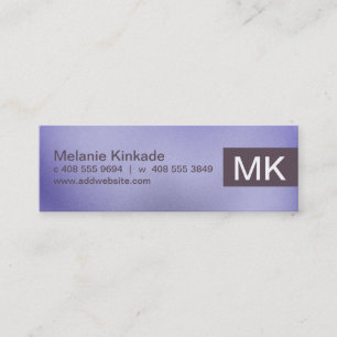 Carte De Visite Mini Lettre Initiale   Texture Violette Simple