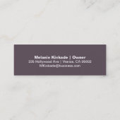 Carte De Visite Mini Lettre Initiale | Texture Violette Simple (Dos)
