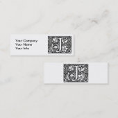 Carte De Visite Mini Lettre J Monogramme médiéval Art Nouveau (Devant / Derrière)