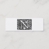 Carte De Visite Mini Lettre N Monogramme médiéval Art Nouveau (Dos)